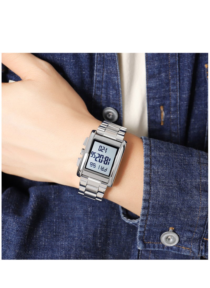 SKMEI - Watches for Men Stainless Steel Water Resistant Watch Silver 2228 - Image 1
