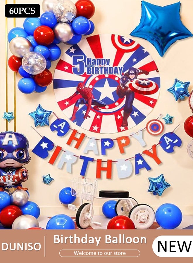 دونيسو ديكورات عيد ميلاد بموضوع Marvel للبالغين والأطفال، زينة حفلات عيد ميلاد سعيد، لافتة عيد ميلاد سعيد وحروف بالون عيد ميلاد - Image 1