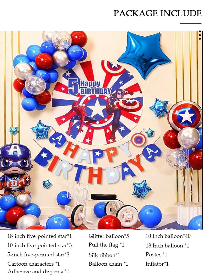 دونيسو ديكورات عيد ميلاد بموضوع Marvel للبالغين والأطفال، زينة حفلات عيد ميلاد سعيد، لافتة عيد ميلاد سعيد وحروف بالون عيد ميلاد - Image 3