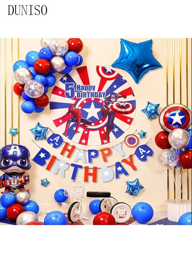 DUNISO Marvel Theme Birthday Decorations for Adult and Kids Happy Birthday Party Decorations Happy Birthday Banner and Balloon Birthday Balloon Letters - Image 3