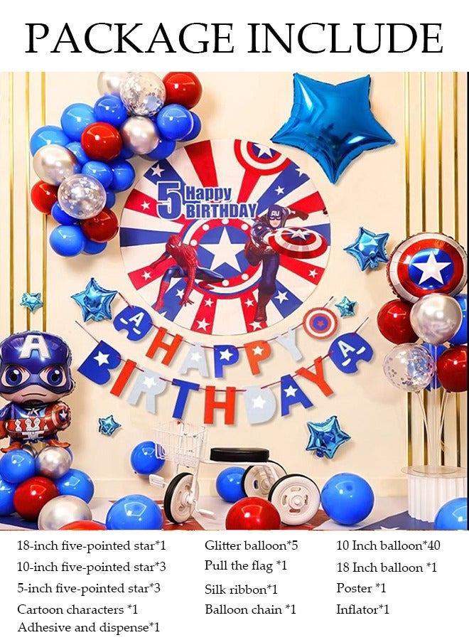 DUNISO Marvel Theme Birthday Decorations for Adult and Kids Happy Birthday Party Decorations Happy Birthday Banner and Balloon Birthday Balloon Letters - Image 2