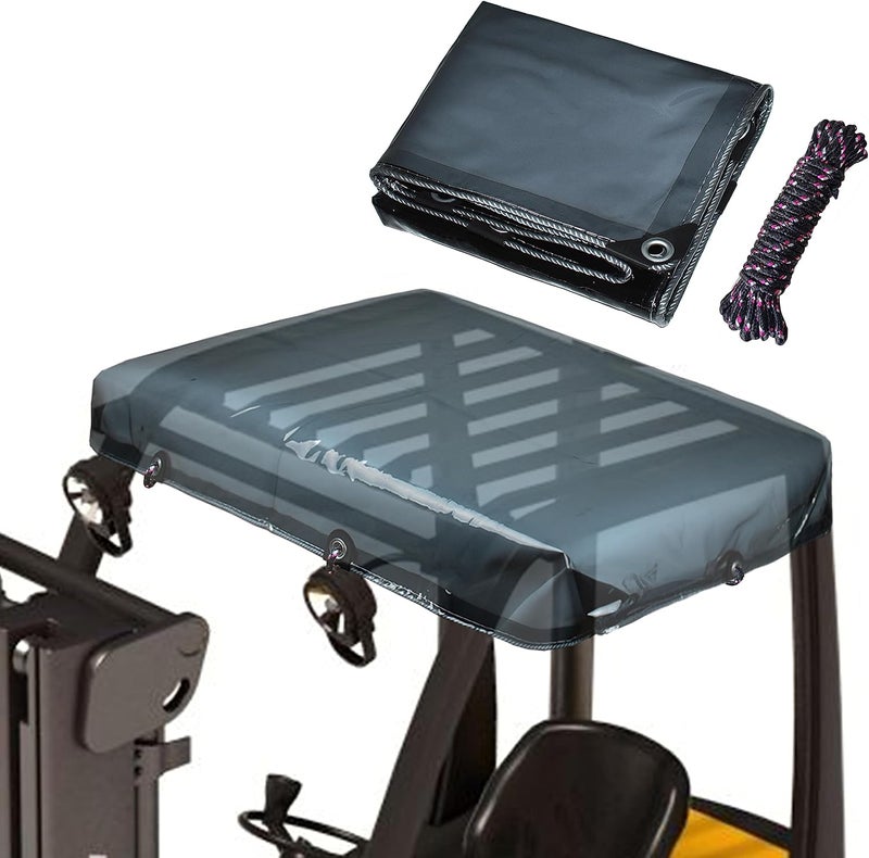 Amerbro Universal Tinted Clear Forklift Cover - UV Protection Rain Canopy - Heavy Duty Waterproof Vinyl - 33 x 45in - Image 1