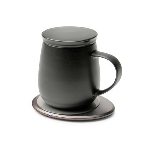 OHOM Ui 3 Self-Heating Mug Set – Inkstone Black | 12 fl oz / 355 mL Ceramic Coffee & Tea Mug Set with Heating Pad - Image 2