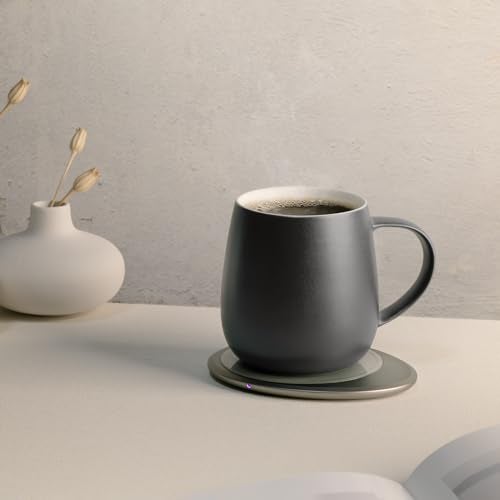 OHOM Ui 3 Self-Heating Mug Set – Inkstone Black | 12 fl oz / 355 mL Ceramic Coffee & Tea Mug Set with Heating Pad - Image 3