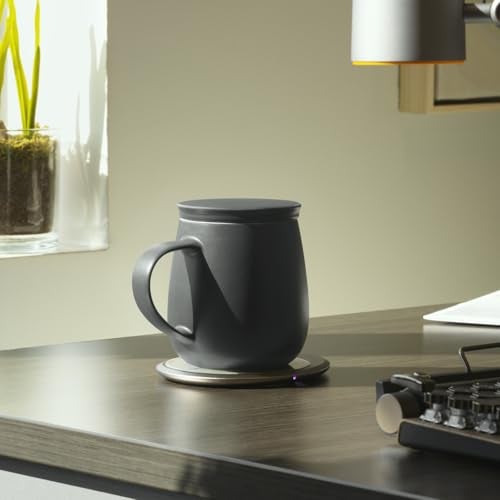 OHOM Ui 3 Self-Heating Mug Set – Inkstone Black | 12 fl oz / 355 mL Ceramic Coffee & Tea Mug Set with Heating Pad - Image 4