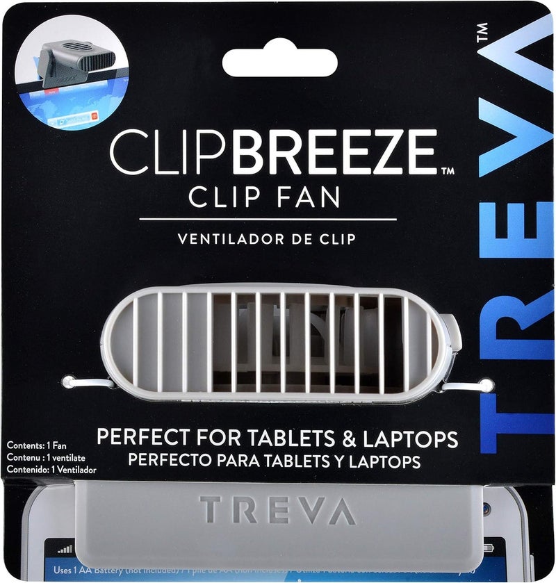 Treva Mini Clip On Fan - Tiny Personal Fan Clips Onto Cell Phones, Tablets, Laptop Computers – Cordless, Battery Operated - Portable Cooling For Travel, Bed, Camping, Beach, Outdoors,  Gray - Image 5