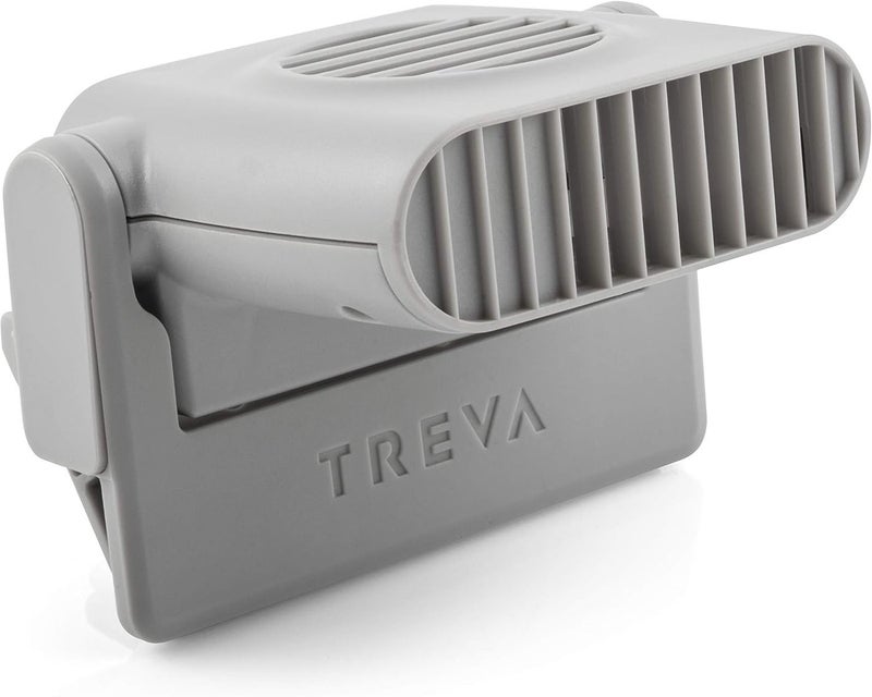 Treva Mini Clip On Fan - Tiny Personal Fan Clips Onto Cell Phones, Tablets, Laptop Computers – Cordless, Battery Operated - Portable Cooling For Travel, Bed, Camping, Beach, Outdoors,  Gray - Image 1