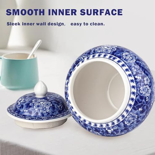 RMERVE Set of 4 Small Blue and White Vintage Vase Porcelain Ginger Jars Mini Chinoiserie Vase for Home Bedroom Table Accent Shelf Tabletop Decor - Image 5