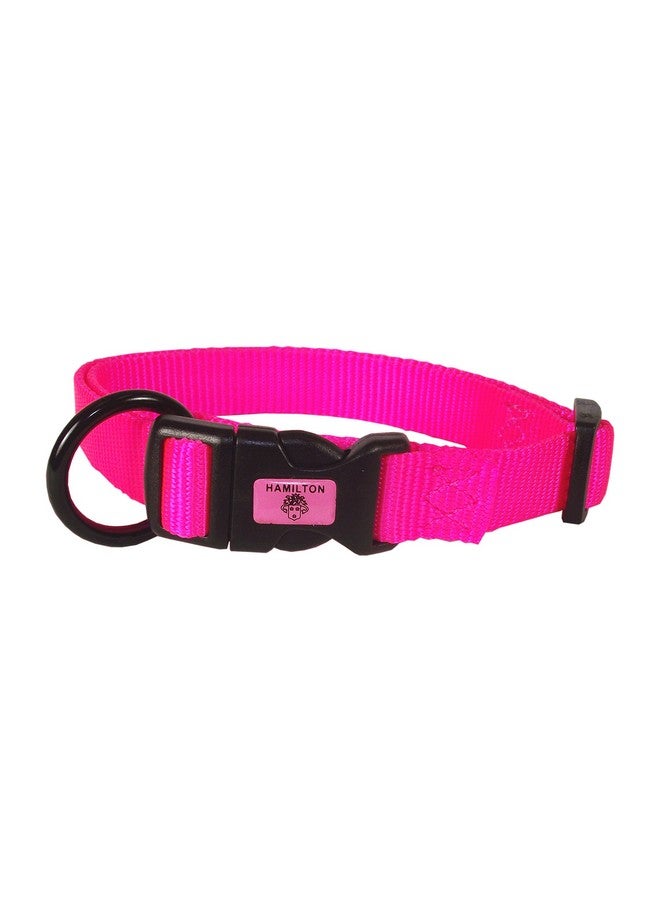 Hamilton Adjustable Nylon Dog Collar, Hot Pink, 1" x 18-26" - Image 1