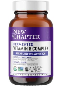 New Chapter Vitamin B Complex, Fermented Vitamin B Complex, Organic, One Daily With Whole-Food Herbs + Adaptogenic Maca For Natural Energy + Beauty, 100% Vegan, Gluten-Free - 90 Count  - Image 1