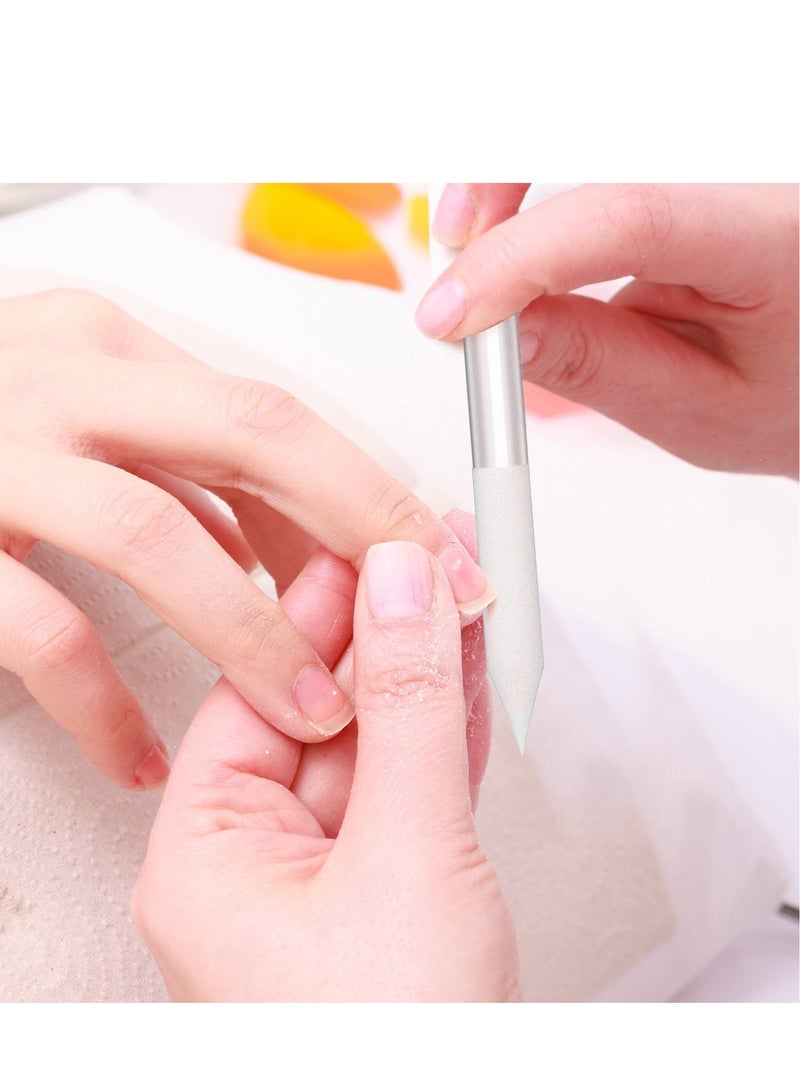 SYOSI 3Pcs Glass Nail Files, Dual-ended Nail File Cuticle Remover Pedicure Tools for Nails and Cuticles Care Nail Tools (Pink, Blue, Transparent) - Image 3