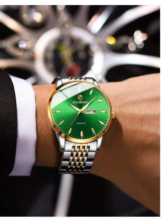 BINBOND Watches for Men Watch Luxury Stainless Steel Quartz Waterproof Watch - Image 1