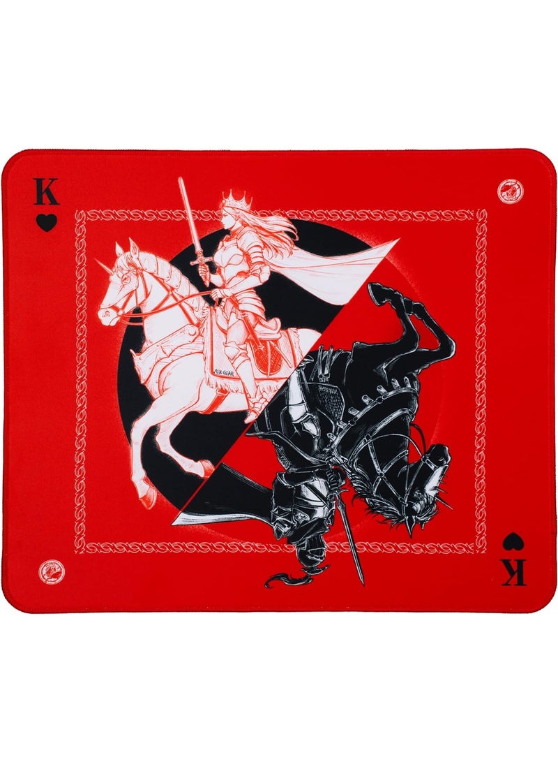 ATK Knight Zodiac Horse Gaming Mouse Pad, Original Illustration, Ultra-Narrow Recessed Edge, Durable Soft Non-Slip Poron Base, Optimized for Gaming Sensors, for Gamer, Office & Home, 490×420×4mm - Red - Image 1