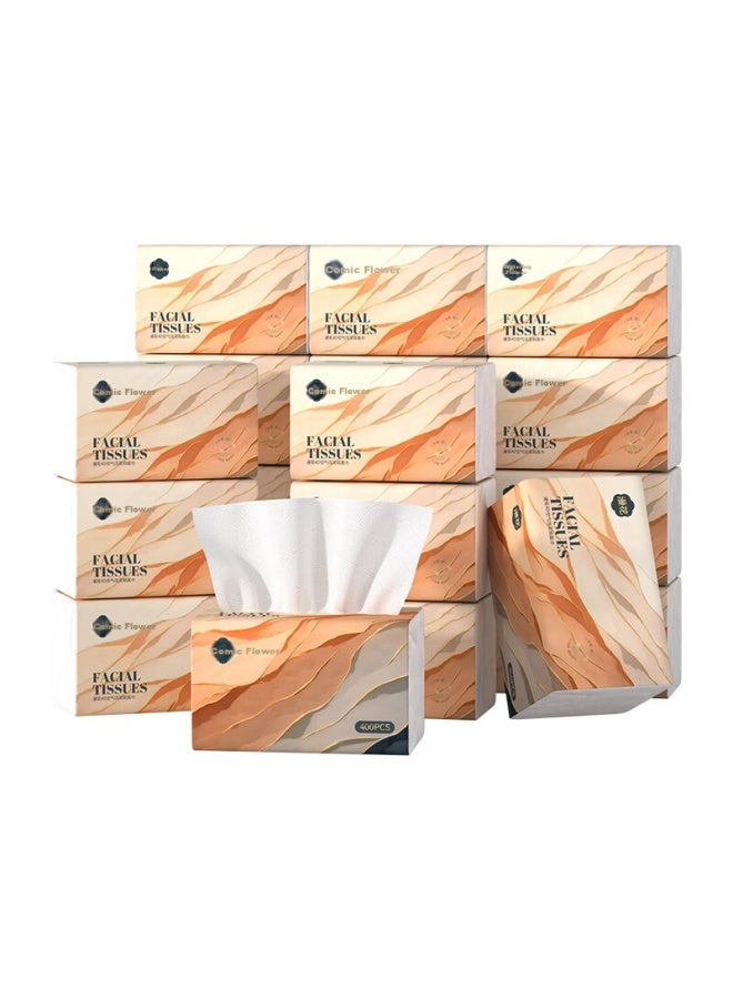Diffuse Flowers Manhua Air Cushion Facial Tissue 400 Sheets * 20 Large Packs M Size Paper Towels Household Box Of Facial Tissue Napkins - Image 4