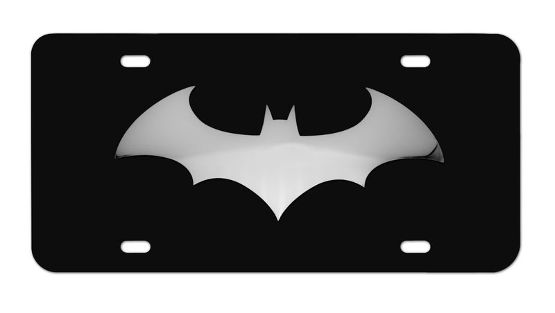 Batman Bat Stainless Steel 3D Black License Plate
