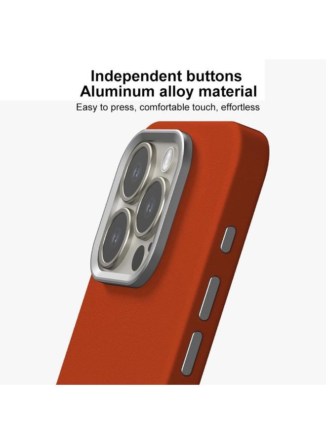 S-TOP Case For iPhone 14 Pro Max Skin Feel Fine Leather Texture Metal Lens Frame MagSafe Phone Case - Image 3