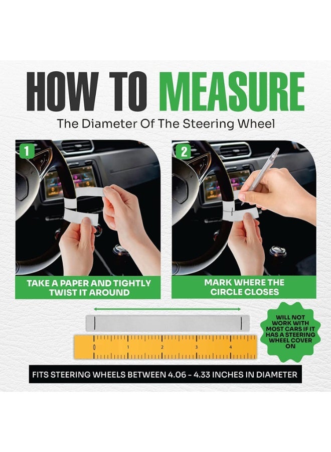 2-Sided Car Steering Wheel Tray Table | Hook-On Multifunctional Car Desk for Food Eating & Laptop Working | Portable Auto Steering Wheel Desk with Cup Holder Pen Slot, Black - Image 2