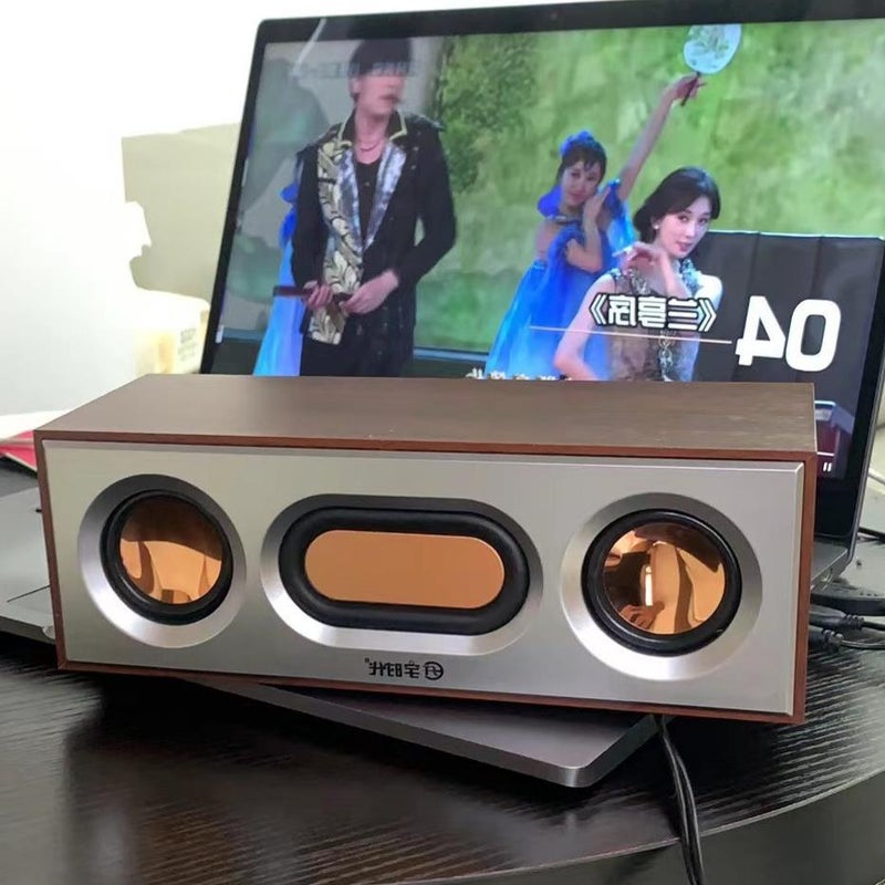 Hongxing * Yu Times V18 Wooden Computer Speaker Home Heavy Subwoofer Desktop Laptop Mobile Phone * V18USB Speaker