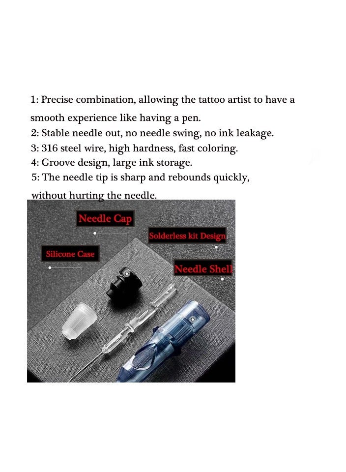 5 قطع من إبر الوشم التي تستخدم لمرة واحدة، إبر الوشم الآمنة المعقمة، مقاس 1215RL - Image 5