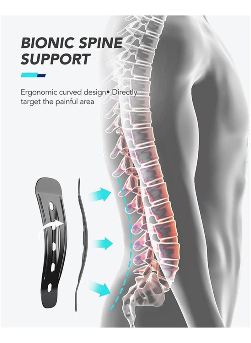 SYOSI دعامة ظهر لتخفيف آلام أسفل الظهر مع نظام بكرة حزام دعم القطن مع وسادة قطنية تصميم مريح ومواد ناعمة قابلة للتنفس بتقنية 3D للقرص المنفتق وعلاج عرق النسا للرجال والنساء، L - Image 5