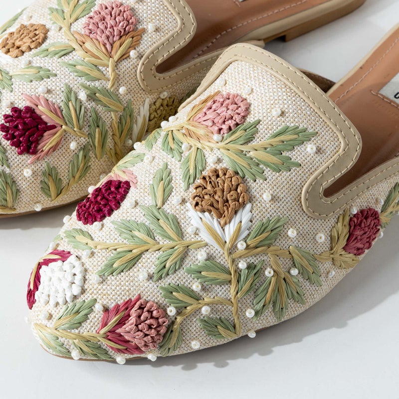 Crystalicious Sage Handcrafted Comfort Women's Loafer Raffia Handwork Women Everyday Wear - Image 2
