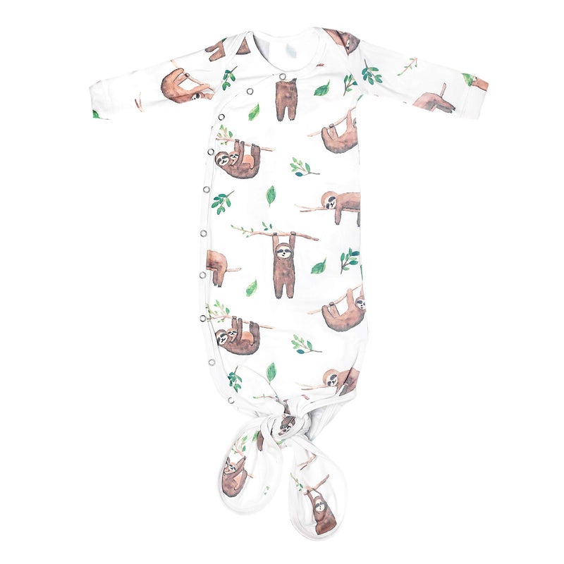 Copper Pearl Copper Pearl Baby Gown Knotted Newborn Sleepers for Baby Boy and Girl Soft Stretchy Long Sleeve Infant Gowns with Bottom Tie and Hand Mittens Perfect Hospital Coming Home Outfit Noah 