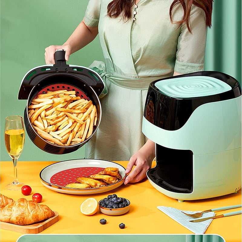AERROW QUICK AERROW QUICK Silicone Air Fryer Liners Non Stick Easy Clean Air Fryer mats Pad Accessories Parchment Paper Replacement for Air Fryer Basket Air Frying Steaming and Oven Baking Pack 2  - Image 3