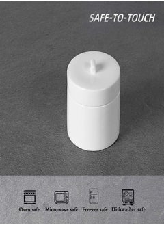 LEETOYI LEETOYI Ceramic Cotton Swabs Holder Organizer with Lid,Storage Canisters for Cotton Swabs,Cotton Balls,Makeup Sponges, Hair Ties,Bath Salts, and Easy To Clean (White) 
