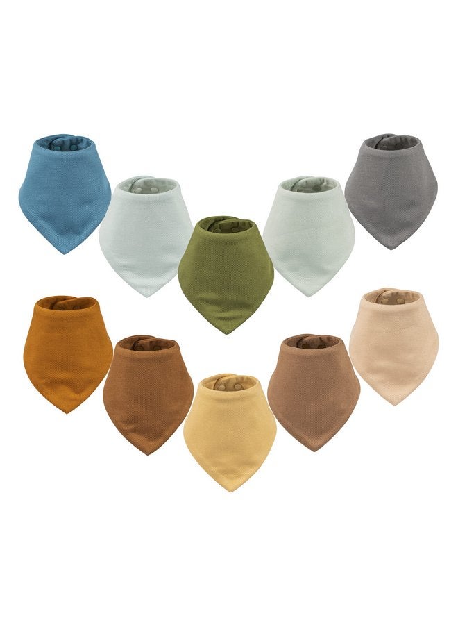 Tiny Twinkle Bandana Scarf Bibs 10 Pack - Water Resistant and Absorbent Infant Drool and Teething Bandana Baby Bibs (Boy Set 10-Pack) - Image 1