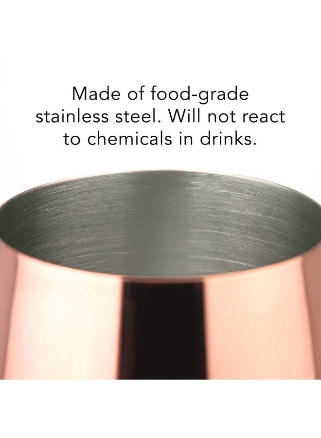 PG Copper/Rose Gold Stem Stainless Steel Wine Glass Set 4-18.5 oz - Image 3
