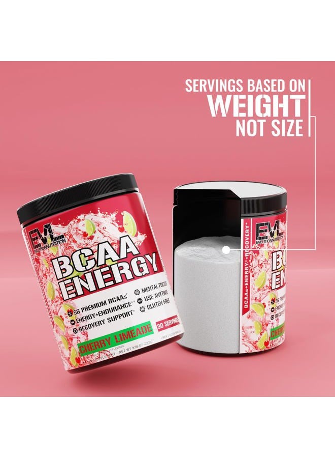 Evlution مسحوق الأحماض الأمينية EVL BCAAs - طاقة BCAA قبل التمرين لاستعادة العضلات والنمو النحيف والقدرة على التحمل - مشروب استعادة الترطيب بعد التمرين مع كافيين طبيعي - ليمون الكرز - Image 5