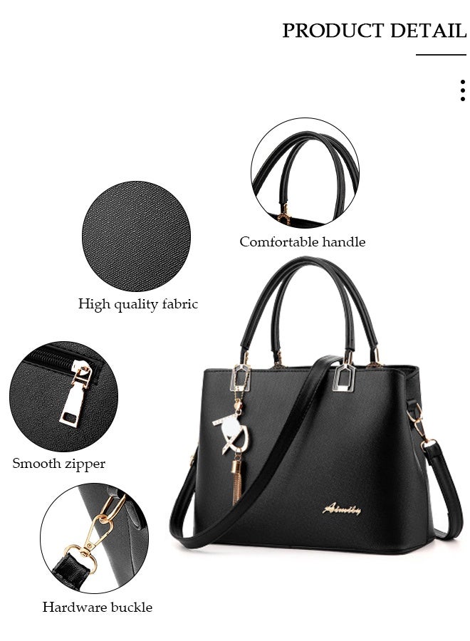DUNISO Women's Fashion Handbag Faux Leather Crossbody Bag For Women Large Capacity Tote Bags Top Handle Satchel Fashionable Travel Shoulder Bag For Ladies - Image 5