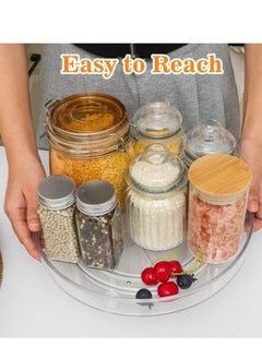 KASTWAVE Lazy Susan Organizer, 1Pcs 9" Turntable Spice Rack, Clear 360 Rotating Turntable Organizer for Kitchen Cabinet, Pantry Organization, Fridge, Bathroom Closet, Vanity Makeup Organizing  - Image 4