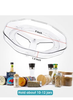 KASTWAVE Lazy Susan Organizer, 1Pcs 9" Turntable Spice Rack, Clear 360 Rotating Turntable Organizer for Kitchen Cabinet, Pantry Organization, Fridge, Bathroom Closet, Vanity Makeup Organizing  - Image 3