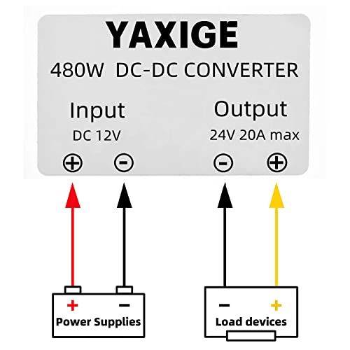 YAXIGE DC 12V Step Up to 24V Boost Converter 20A 480W DC Voltage Regulator Power Converter Waterproof Module Transformer for Golf Cart Club Car - Image 2