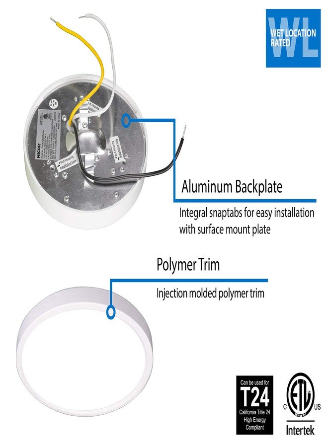 نيكور مصابيح إضاءة NICOR Lighting DSE521204KRDWH LED السفلية، بيضاء - Image 3