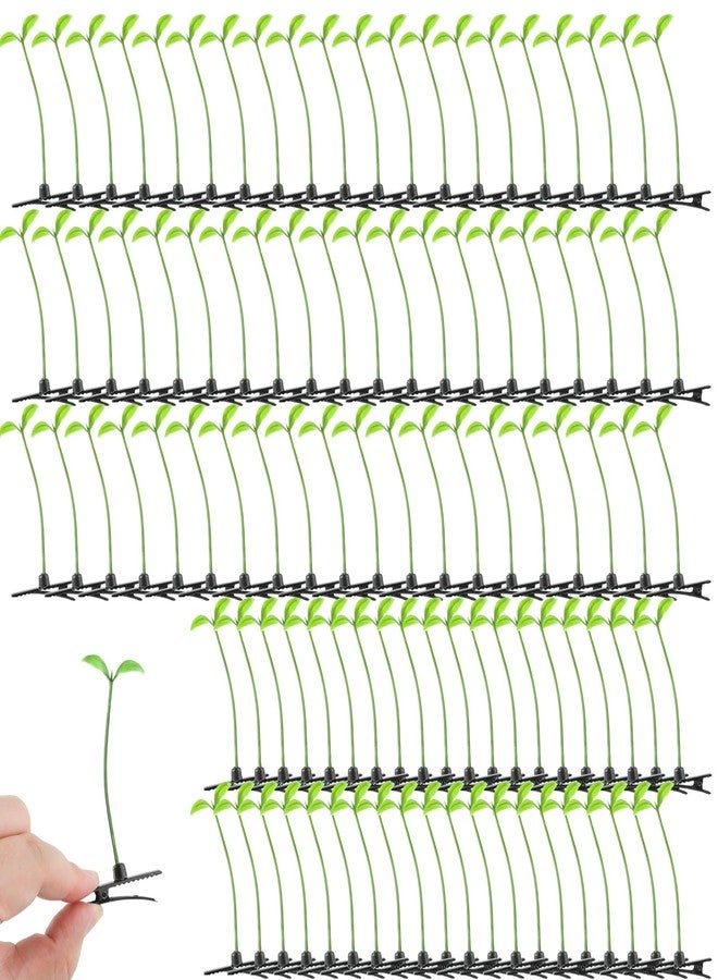PEUTIER 100pcs Bean Sprout Hair Clip, Cute Plant Hair Clips Funny Sprout Hairpin Clips Grass Barrette Hair Accessories for Women Girls Home School DIY - Image 1