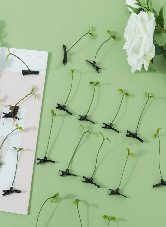 PEUTIER 100pcs Bean Sprout Hair Clip, Cute Plant Hair Clips Funny Sprout Hairpin Clips Grass Barrette Hair Accessories for Women Girls Home School DIY - Image 3