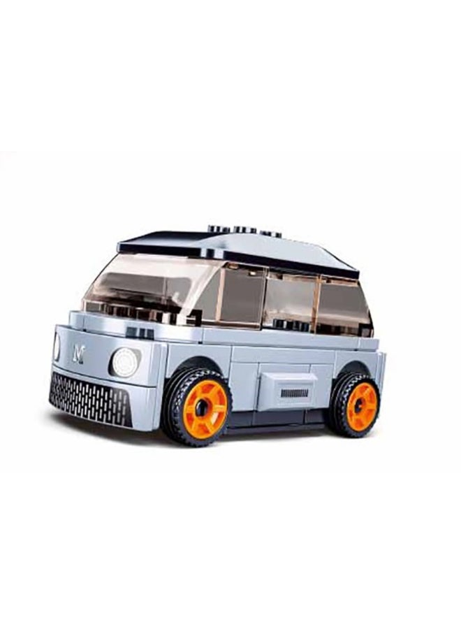 Sluban 59-Piece Power Bricks Pull Back Electric Car Grey 14 x 4.5 x 9.4 cm 141690 - Image 1
