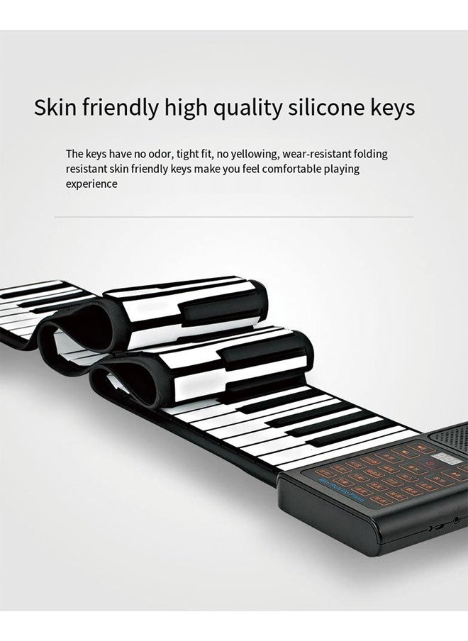 Generic - Professional 88-Key Roll-Up Electronic Piano – Portable Folding Keyboard for Beginners and Home Practice, High-Quality Sound with Bluetooth and MIDI, Black - Image 1