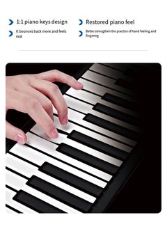 Generic Professional 88-Key Roll-Up Electronic Piano – Portable Folding Keyboard for Beginners and Home Practice, High-Quality Sound with Bluetooth and MIDI, Black  - Image 5