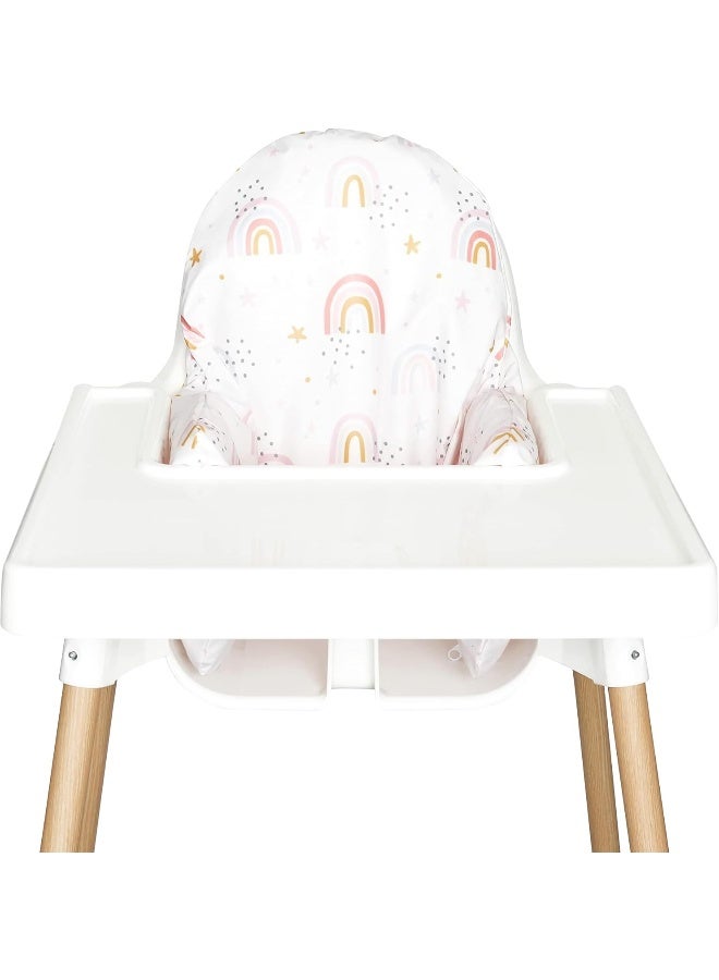 Nibble and Rest Highchair Insert Cover, Compatible for IKEA Antilop Highchair, High Chair Accessories Stain-Proof and Wipeable Insert Cover(Cushion NOT Included) (Rainbow with Stars) - Image 1