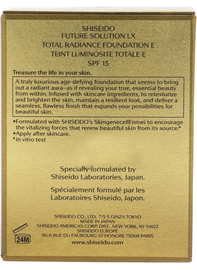 Shiseido - Future Solution Lx Total Radiance Foundation Spf 15 - 4 Rose, 30 Ml - Image 1