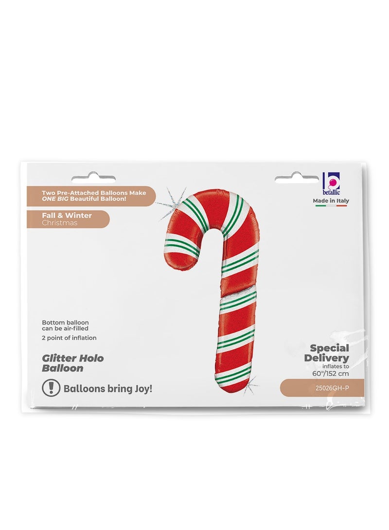 Betallic 60" Foil Balloon Delivery Candy Cane - Image 3