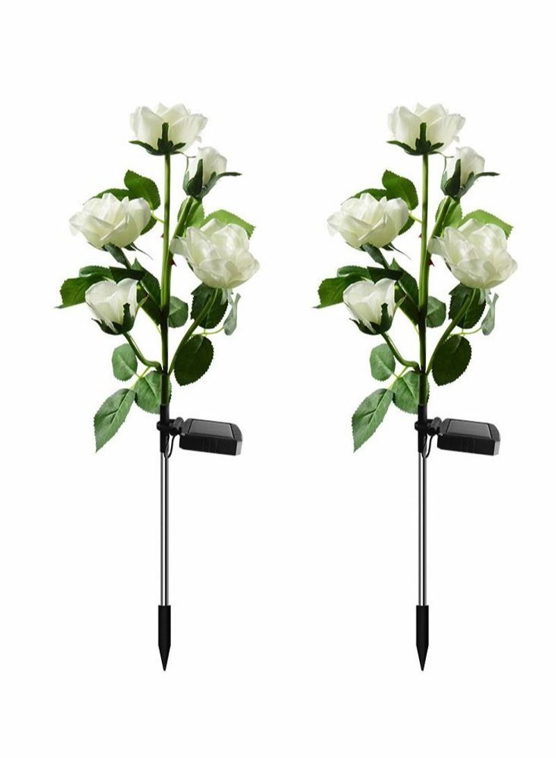 NIBEMINENT Solar Rose Lawn Lights 2 Pack