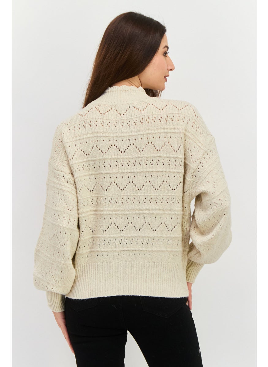 Women High Neck Knitted Sweater, Beige - pzsku/Z1652D670D83C855393E1Z/45/_/1737642597/5b639866-6b09-4e45-8d76-c23ed9fa12e9