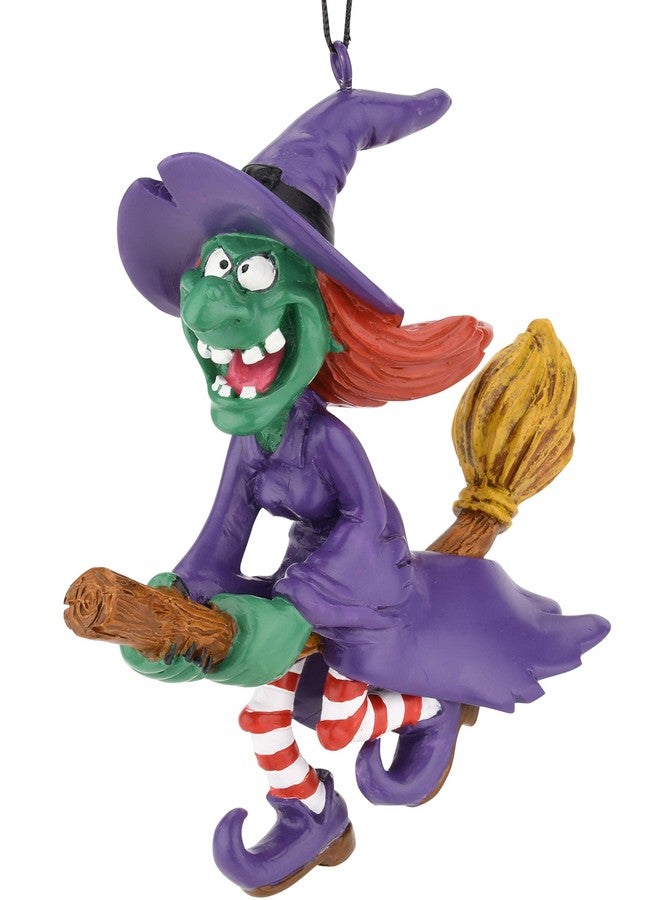 Tree Buddees Spooky Flying Witch on Broomstick Halloween Christmas Ornaments - Image 1