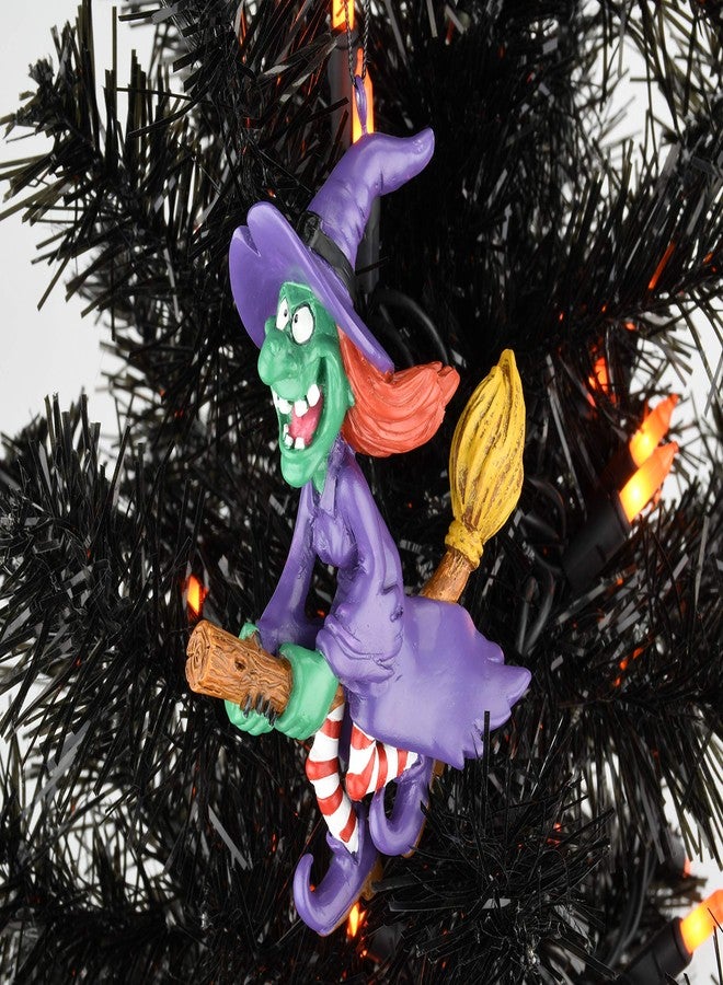 Tree Buddees Spooky Flying Witch on Broomstick Halloween Christmas Ornaments - Image 2