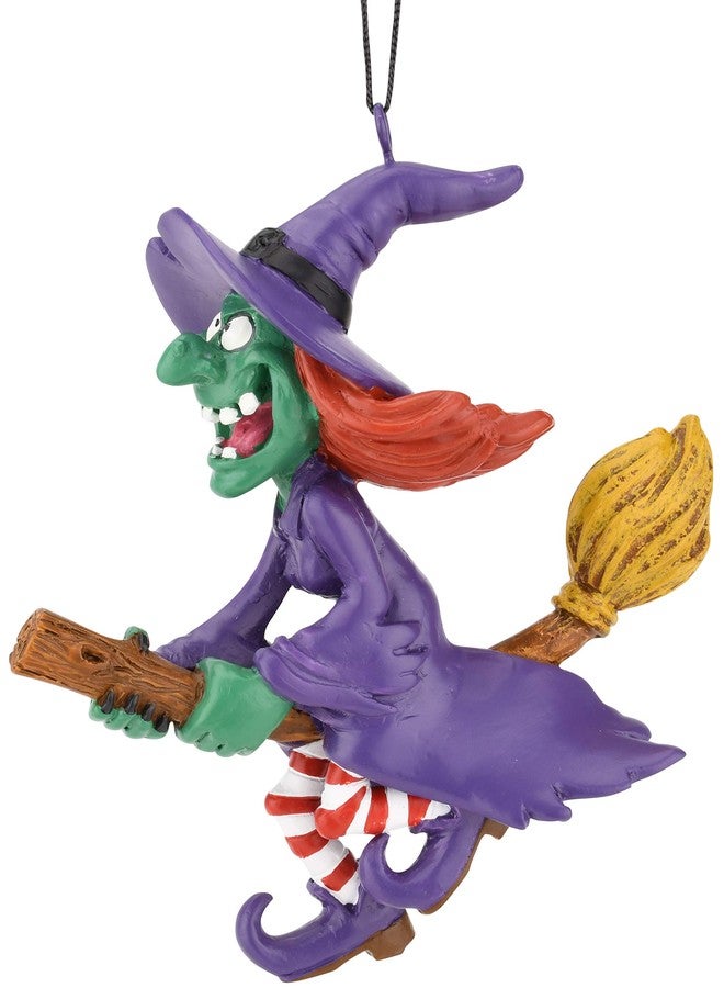 Tree Buddees Spooky Flying Witch on Broomstick Halloween Christmas Ornaments - Image 4