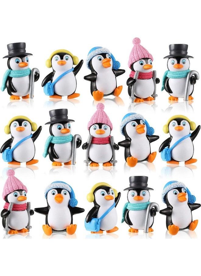 Zhanmai - Cute Penguin Characters Toys Penguin Figures Collection Playset Mini Cartoon Penguin Cake Topper Winter Penguin Figurines Cake Decoration For Boy Girl Gift Birthday Landscape Party Supplies(12 Pieces) - Image 1